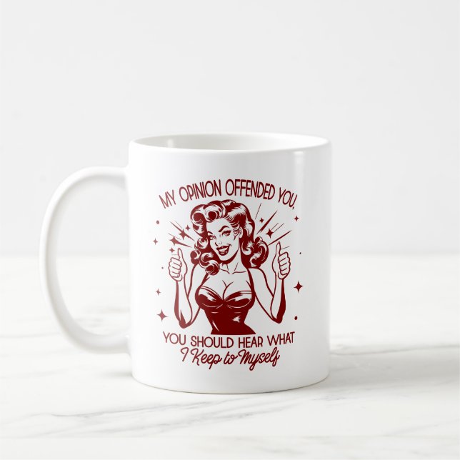 Retro 1950s Glam Girl Funny Sarcastic Quote Kaffemugg (Vänster)