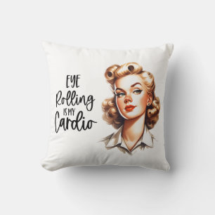 Retro 1950s Glam Girl Funny Sarcastic Quote Kudde