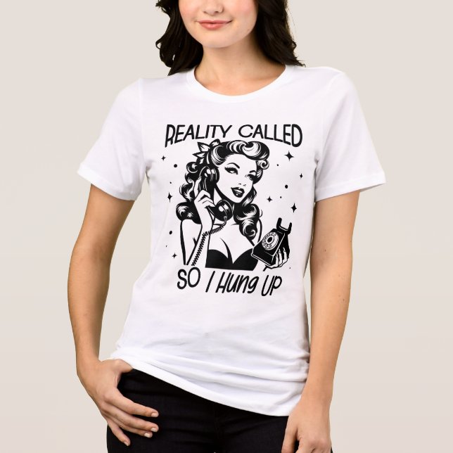 Retro 1950s Glam Girl Funny Sarcastic Quote T Shirt (Framsida)