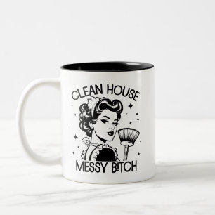 Retro 1950s Glam Girl Funny Sarcastic Quote Två-Tonad Mugg