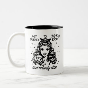 Retro 1950s Glam Girl Funny Sarcastic Quote Två-Tonad Mugg