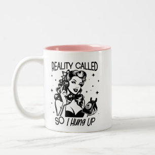 Retro 1950s Glam Girl Funny Sarcastic Quote Två-Tonad Mugg