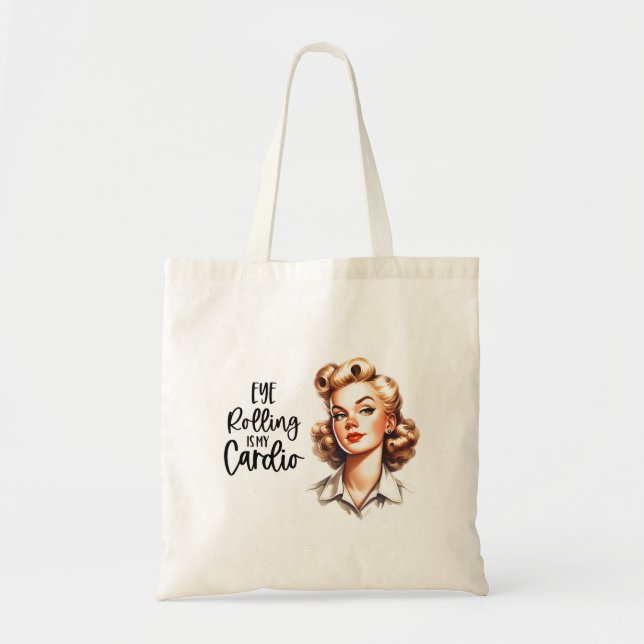 Retro 1950s Glam Girl Funny Sarcastic Quote Tygkasse (Framsidan)