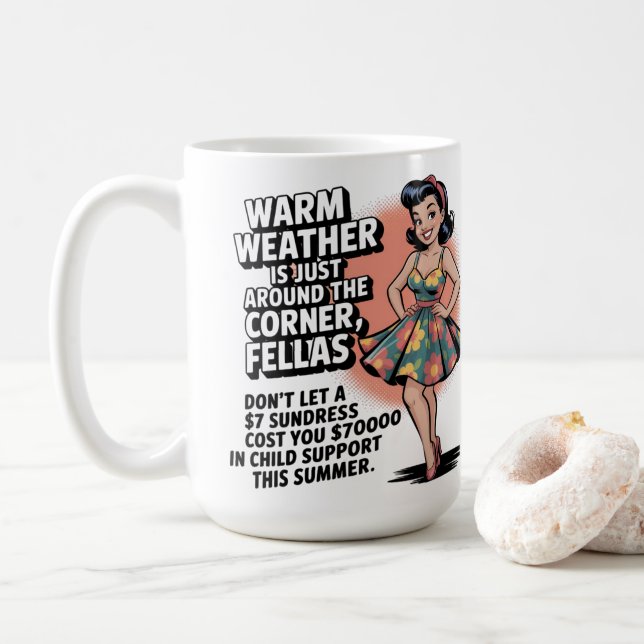 Retro 1950s Humor – Funny Summer Warning Quote  Kaffemugg (Med munk)