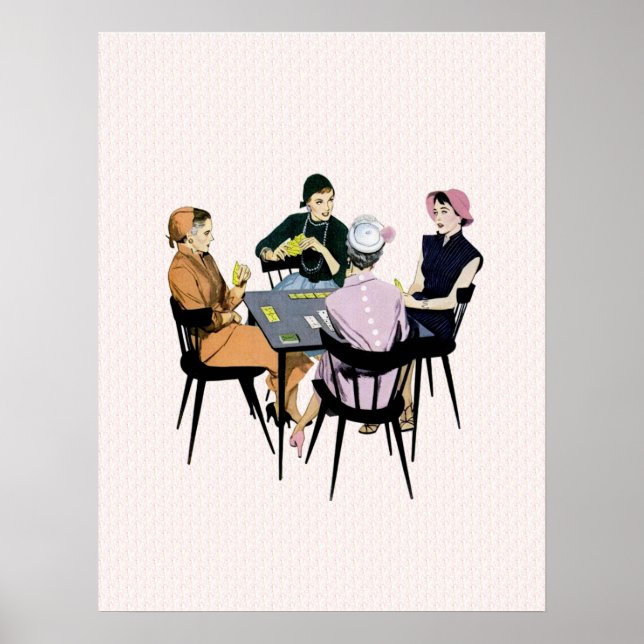 Retro 1950s-kortspel poster (Framsidan)