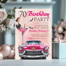 Retro 1950's Pink Hollywood Glam 70th Birthday Inbjudningar