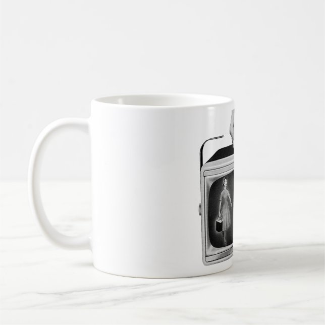 Retro 1950s Portable TV Mid-Century Kaffemugg (Vänster)