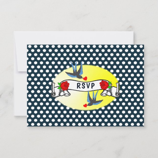 Retro 1950's Rockabilly Bröllop OSA Kort (Framsida)