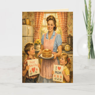 Retro 1950s-Style Mother's Day Greeting Card Kort