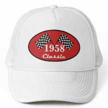 Retro 1958 Birthday Classic Checked Tävling Flagga