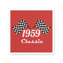 Retro 1959 Klassisk svart-vit rutig flagga