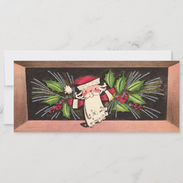 Retro 1960:s julkort för jultomten (Framsida)