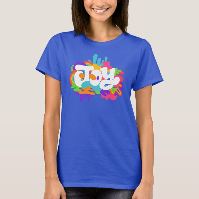 Retro 1960-talet stil Joy Graffiti T Shirt (Framsida)