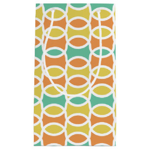 Retro 1960-talets Circles Ovaler Orange Teal Guld