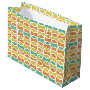 Retro 1960-talets Circles Ovaler Orange Teal Guld