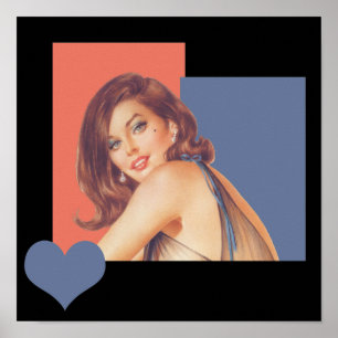 Retro 1960-talets Kärlek-Poster Poster