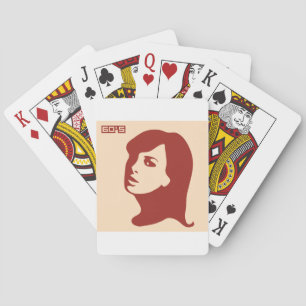 Retro 1960-talets minimalistiska kvinnoillustratio casinokort