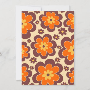 Retro 1960-talets Stil-Blommönster Inbjudningar