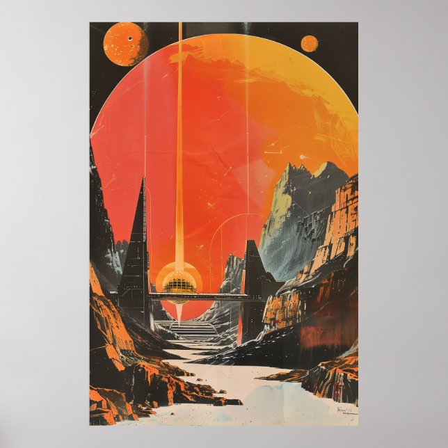 Retro 1960-talets turistiska Poster Art-utskrift (Framsidan)