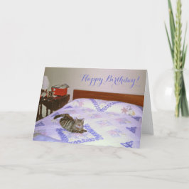 Retro 1960's Cat Lay Vintage Chenille Blanket Kort