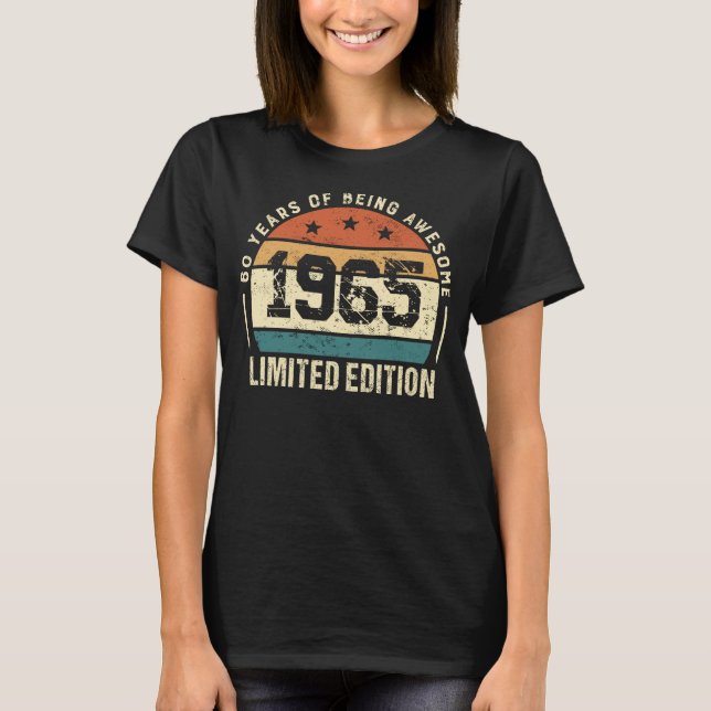 Retro 1965 60-års födelsedagsidé t shirt (Framsida)