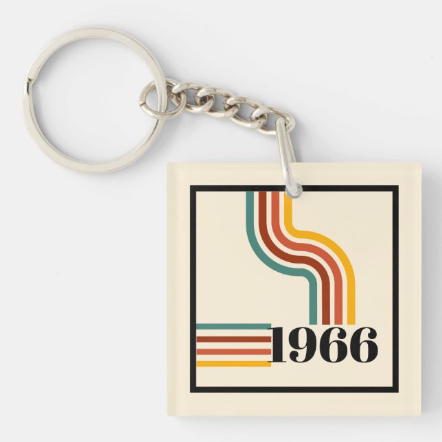 Retro 1966 60-års födelsedags souvenir nyckelring (Framsidan)