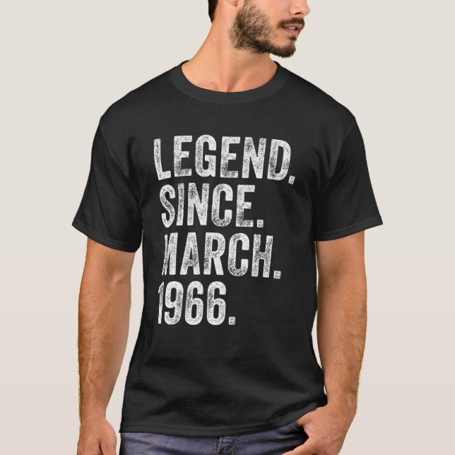 Retro 1966 Birthday March Born Legend sedan 1966 T Shirt (Framsida)