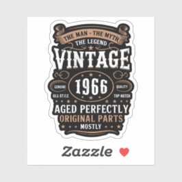 Retro 1966 Birthday The Man The Legend 60th Bday   Klistermärken
