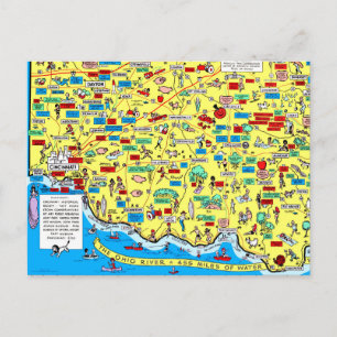 Retro 1966 Cincinnati, Ohio karta vykort