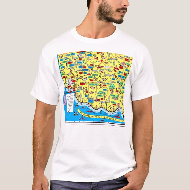 Retro 1966 Cincinnati, Ohio kartat-skjorta Tee (Framsida)