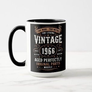 Retro 1966 Födelsedag Mannen Legenden 60-årsdag Mugg