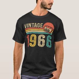 Retro 1966 Födelsedagsmusik Kassettband 60-årsdag T Shirt