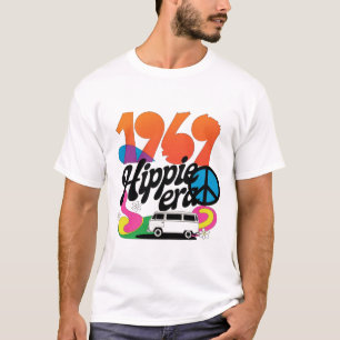 Retro 1969 Hippie-eran Grafik med Fredssymbol T Shirt