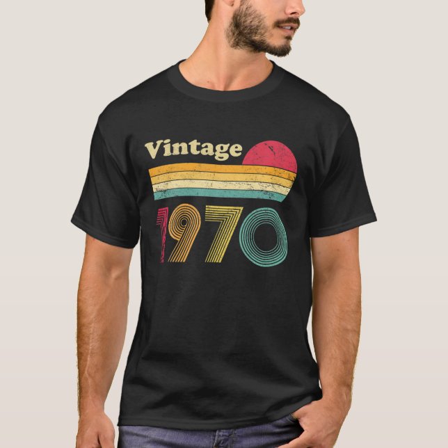 Retro 1970 50th Birthday Gift Classic 50 Years Old T Shirt (Framsida)