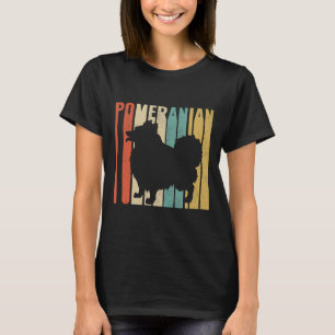 Retro 1970 S Pomeranian Hund Silhouette Cracks Di T Shirt