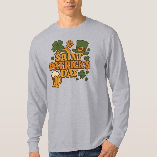 Retro 1970-tal Saint Patrick's day T Shirt (Framsida)