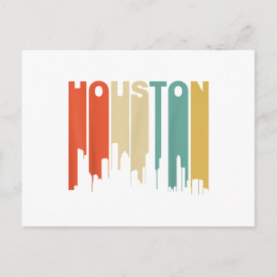 Retro 1970-tal Stil Houston Texas Silhuett Helg Vykort