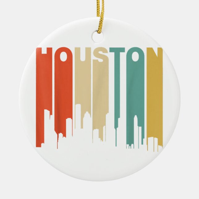 Retro 1970-tal Stil Houston Texas Siluett  Julgransprydnad Keramik (Framsidan)