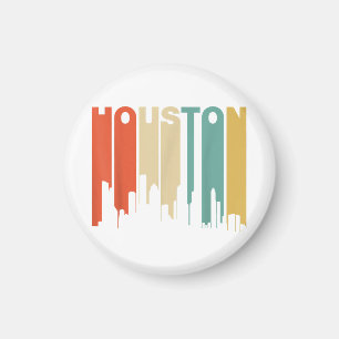 Retro 1970-tal Stil Houston Texas Siluett Magnet