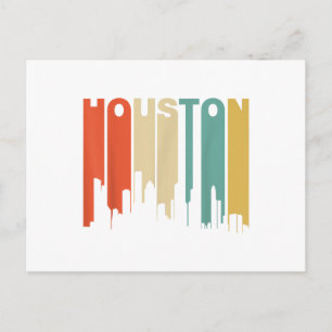 Retro 1970-tal Stil Houston Texas Siluett Vykort