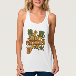 Retro 1970-talet Saint Patrick's day Linne Med Racerback