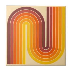 Retro 1970-talet Stil-armade Rand Geometric Mönste Kakelplatta