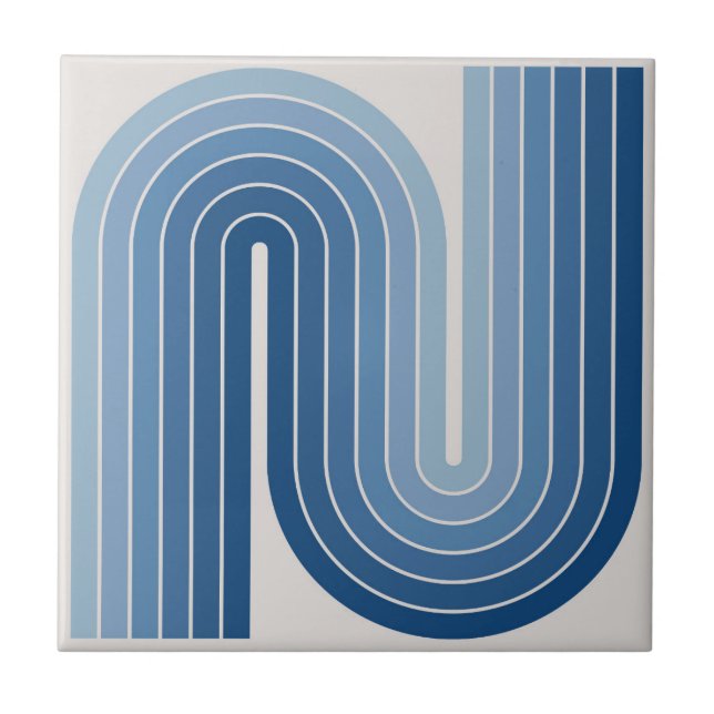 Retro 1970-talet Stil-armade Rand Geometric Mönste Kakelplatta (Framsidan)