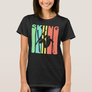 Retro 1970-talet Stil Extreme Skier Silhouette Ski T Shirt