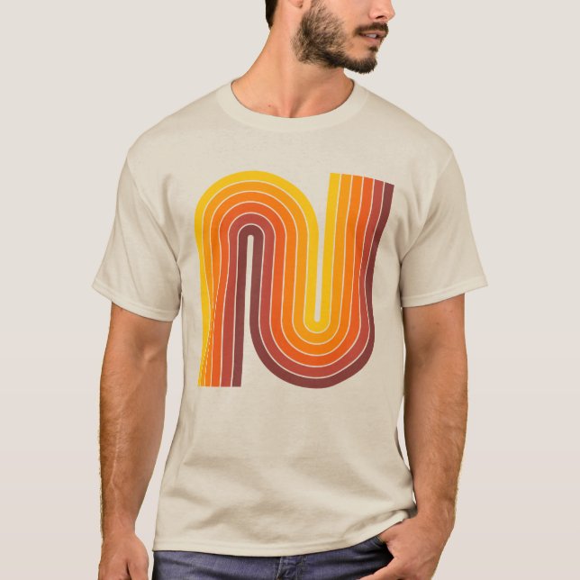 Retro 1970-talet Stil Geometric T-Shirt (Framsida)