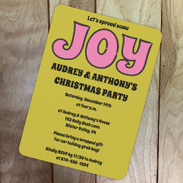 Retro 1970-talets gröna och Rosa jul Party Inbjudningar