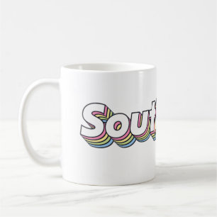 Retro 1970-talets pastel Southpaw Frosted Glass Co Kaffemugg