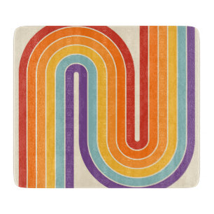 Retro 1970-talsstil Bågformade Ränder Geometriskt 