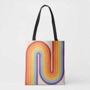 Retro 1970-talsstil Bågformade Ränder Geometriskt Tygkasse