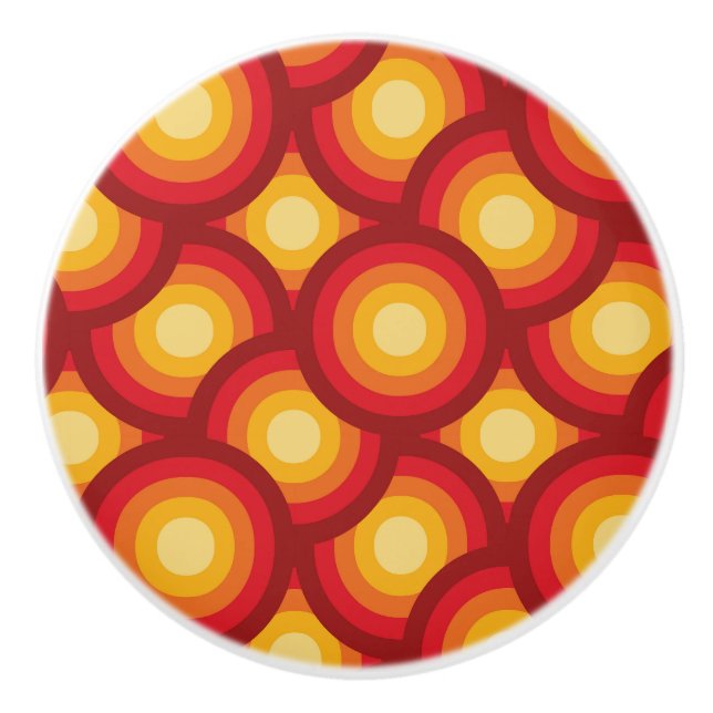 Retro 1970s Groovy Circles Geometric Knopp (Framsidan)